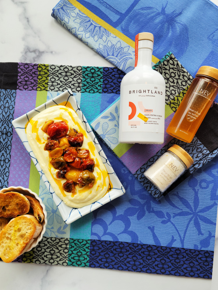 Saffron-Honey Ricotta Spread with Cherry Tomato Confit&nbsp;Delight